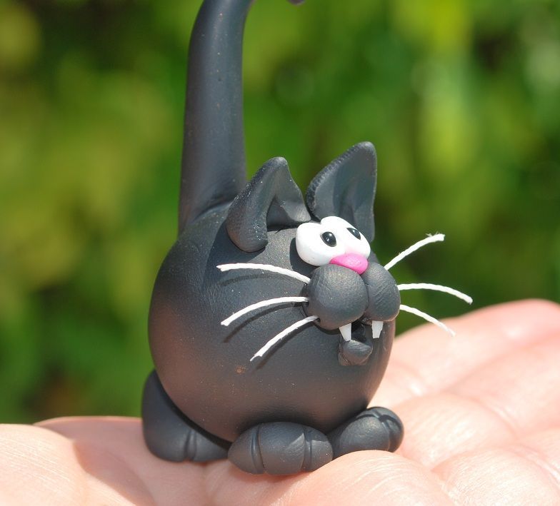 polymer clay cat