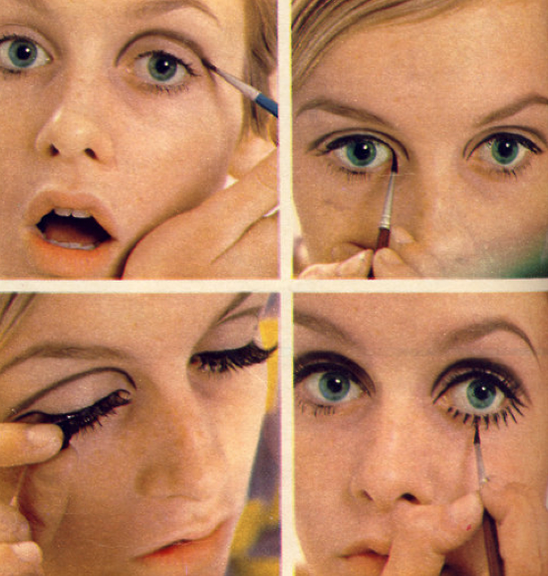 Pretty cool! Twiggy doing her 60s makeup, nobody understands how in love I am wi
