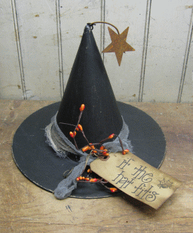 Primitive Large Witch Hat | Halloween | Primitive Fall Dcor | Gainers Creek Craf