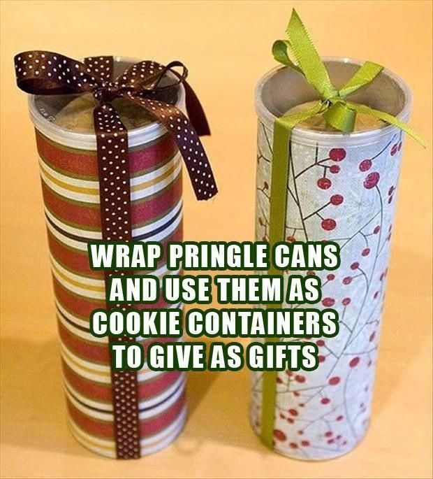 Pringle Cans as cookie containers