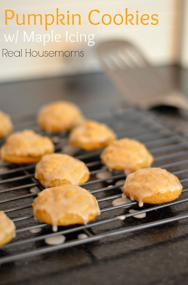 Pumpkin Cookies w/ Maple Icing | Real Housemoms | #Pumpkin # cookies # maple