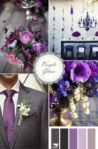 purple wedding color schemes – love the dark grey with the purple tie!!!