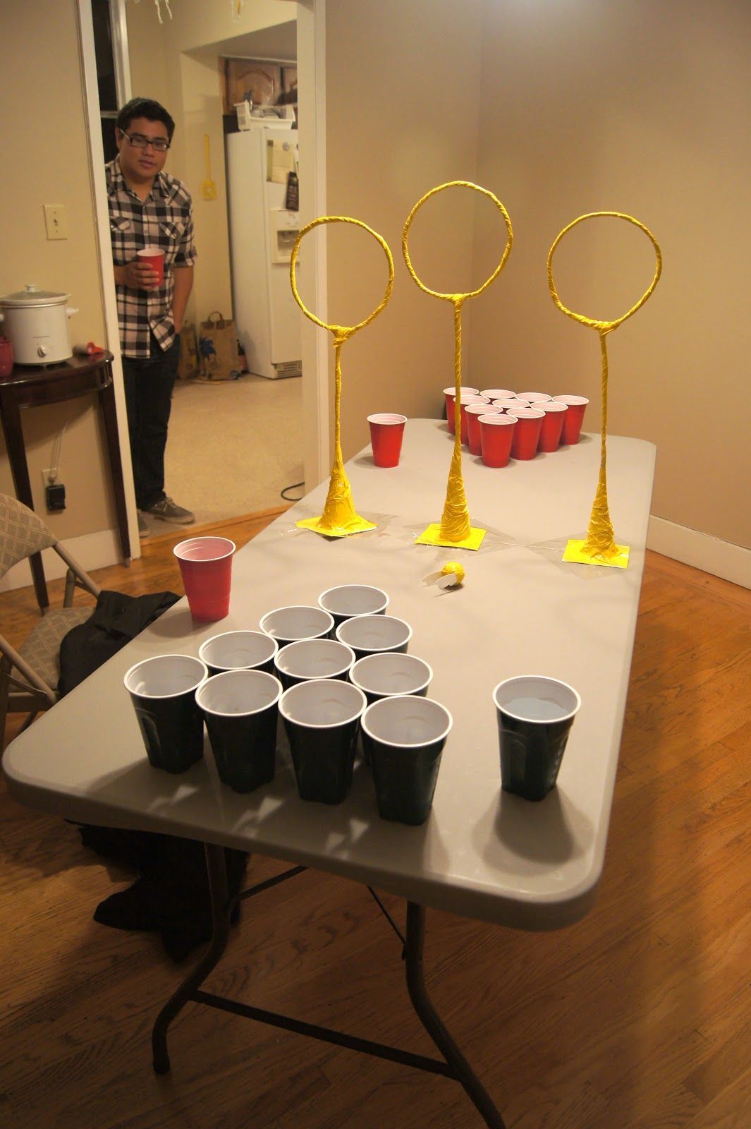 Quidditch Pong… aka beer pong for awesome people.