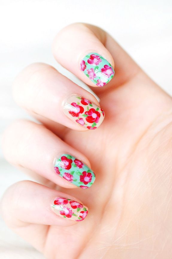 Simple Floral Nail Art For Spring! | Nails | She Said Beauty