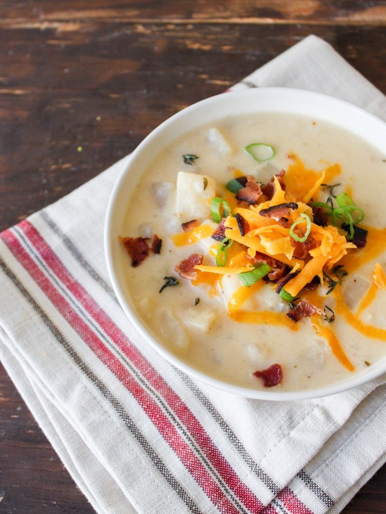 Slow Cooker Loaded Baked Potato Soup | recipe from The Chic