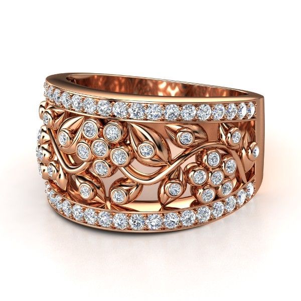 14K Rose Gold Daisy Chain Ring