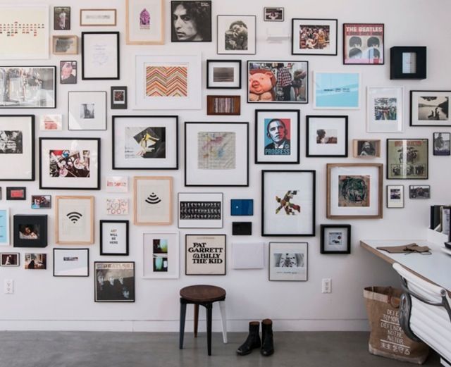 All I want in life is huge gallery walls with mismatched frames.