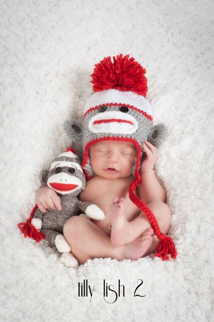Baby Boy Hat – Sock Monkey OH MY GOODNESS IM IN LOVE!!!! @Micki Goodell