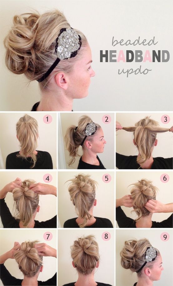 beaded headband updo – beaded headband updo  Repinly Hair & Beauty Popular Pins