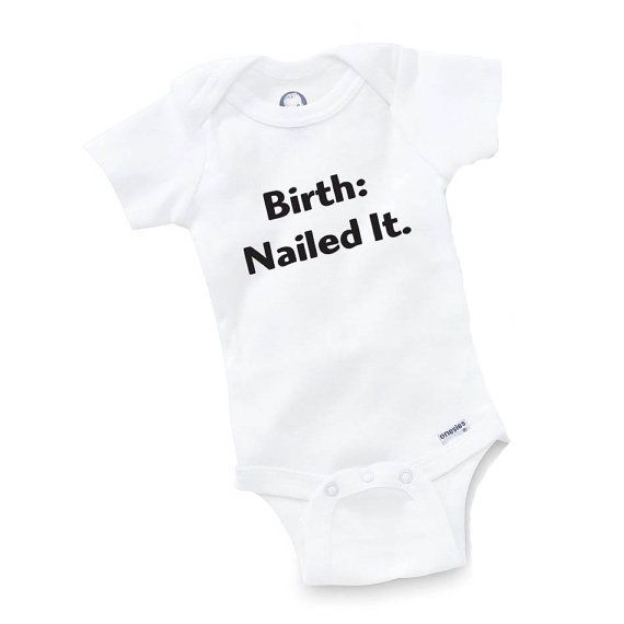 Birth Nailed It Onesie Bodysuit Baby Shower Gift Funny Geek Nerd Cute on Etsy, $