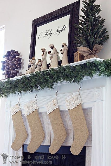 Burlap stockings!  My husband may kill me for wanting these… seeing that I dro