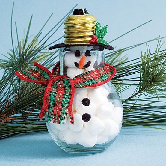 Christmas Crafts Pinterest | Christmas craft, kids craft, recycled lightbulb sno