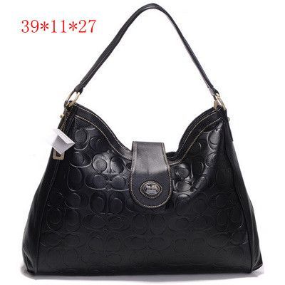 Coach Legacy Quilted Leather Lady Hobo Bags Black