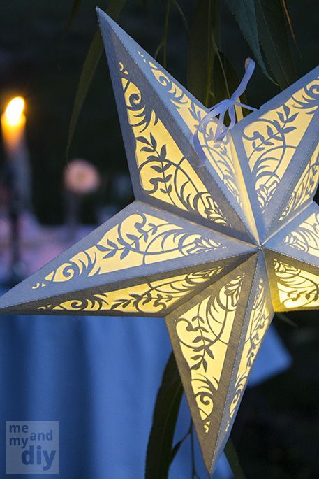 DIY Paper Star Lanterns and Free Cutting Files at Me and My DIY
