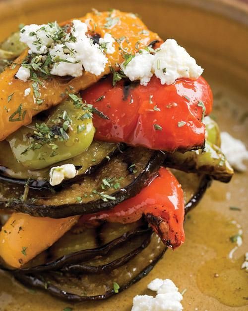 Eggplant and Peppers with Feta– Yum!