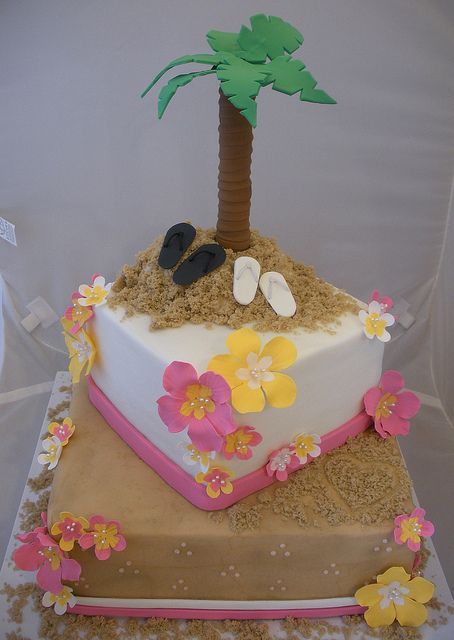 for beach shower cake