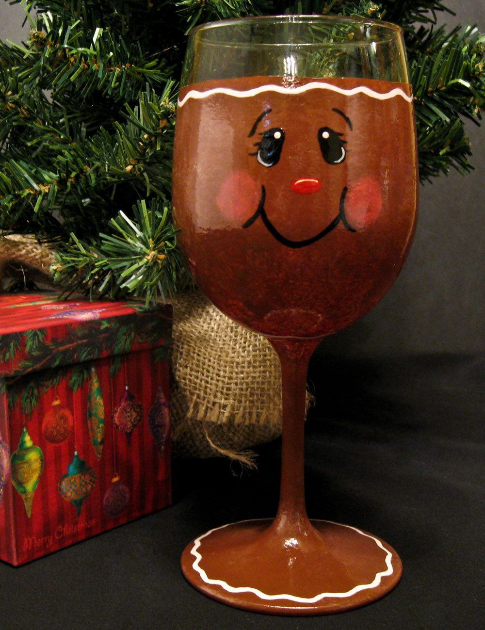 Gingerbread Man Wine Glass
