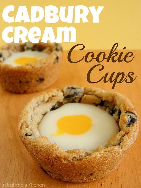 I HAVE to make these Cadbury Cream Cookie Cups from @katrinaskitchen!!