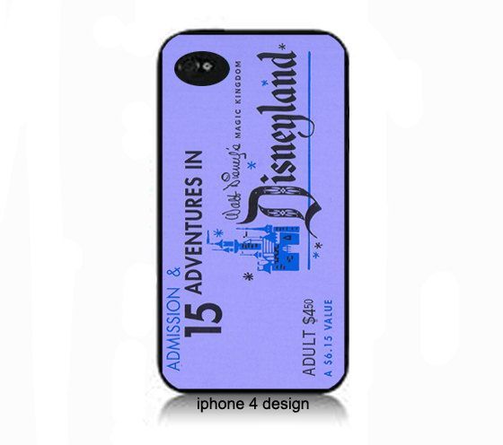 IPhone 5 Vintage Disney ticket- blue- Iphone 4 cell phone accessory case, Iphone