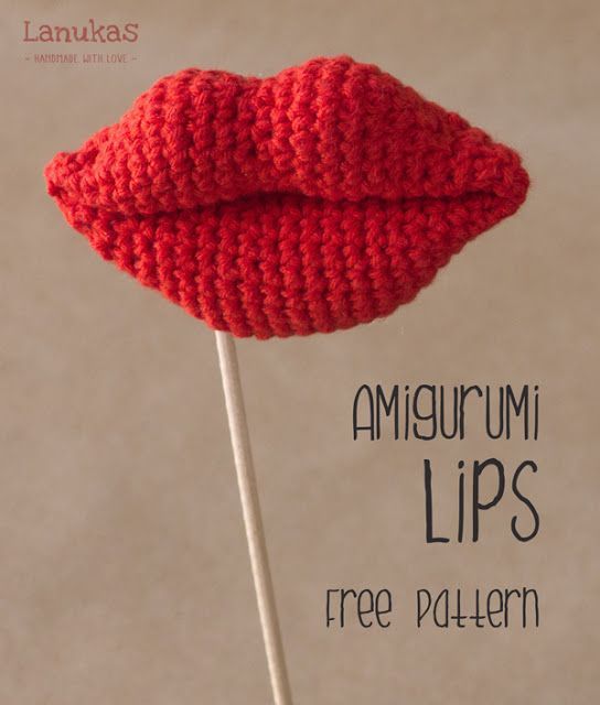Labios Amigurumi – Patrn Gratis en Castellano also  Amigurumi Lips Free English