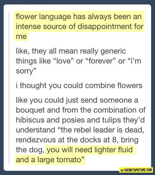 “Lets redefine flower language” -YES!