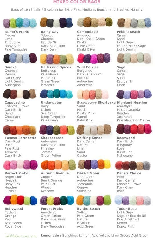 Love this! Color schemes for crocheted blankets or throws. You could also use th