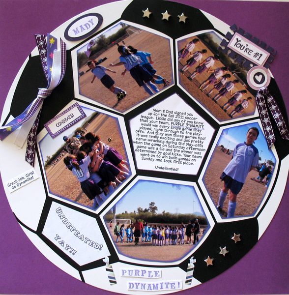 LOVE THIS IDEA!!! Awesome soccer scrapbooking layout for my bros soccer pictures