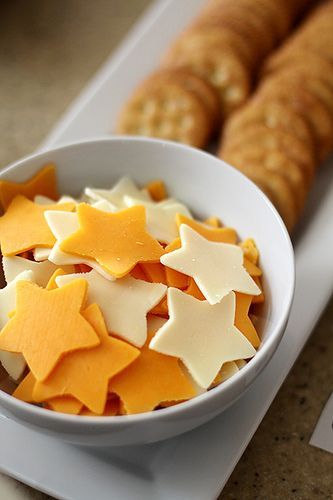 Presentation idea for dinner party, use cookie cutter on the cheese. Hearts for