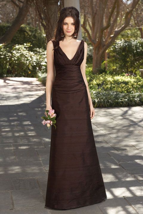 Pretty A-line empire waist taffeta dress for bridesmaid