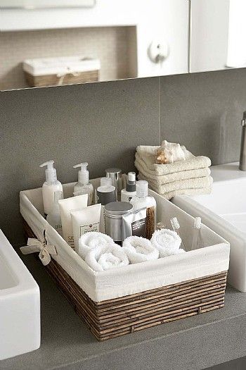 Shallow Lined Kobu Basket – guest bathroom. We dont have a guest bath but we cou