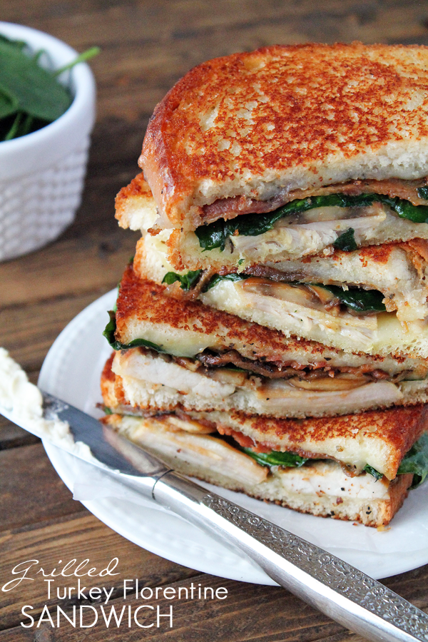 These Grilled Turkey Florentine Sandwiches are loaded with tender turkey, pepper