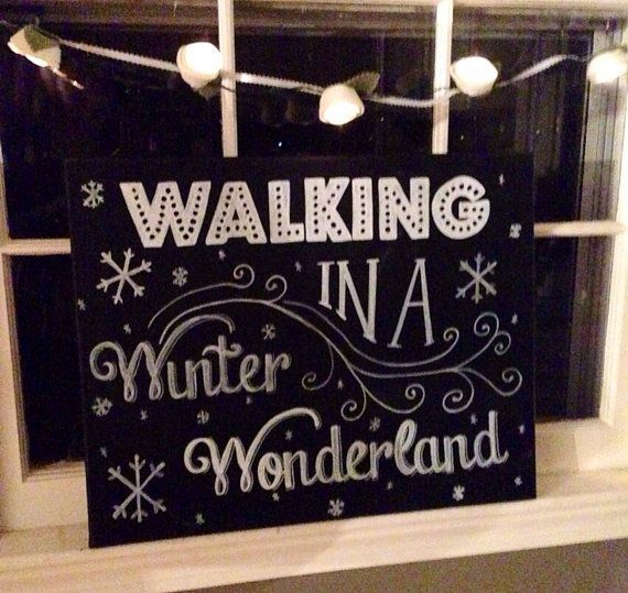 Winter Wonderland Hand Painted Chalkboard Canvas Art-Holiday and Christmas Decor