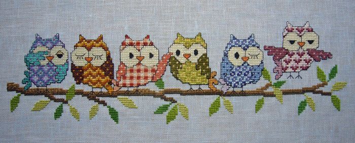 Adorable owl cross-stitch project