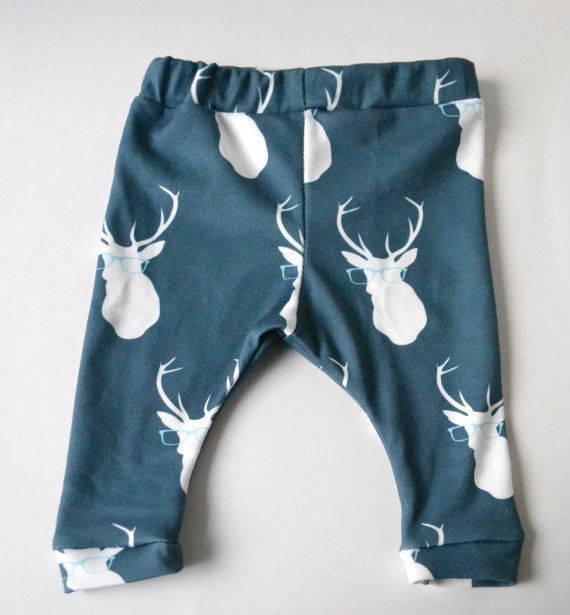 Baby Leggings , Deer baby boy pants , Organic baby boy clothes ,