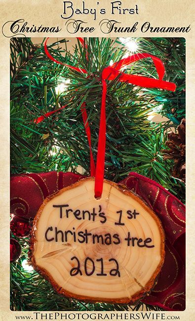 Babys First Christmas Tree Trunk Ornament DIY!!! OMG take the first Xmas tree an