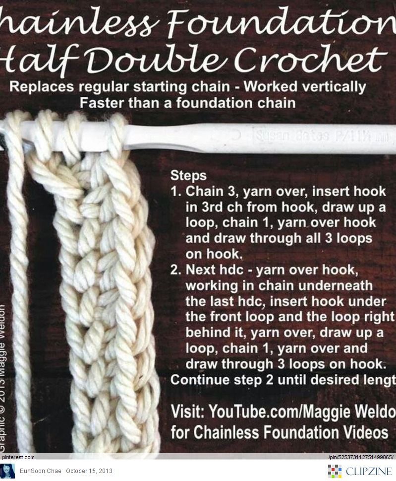 chainless foundation half double #crochet