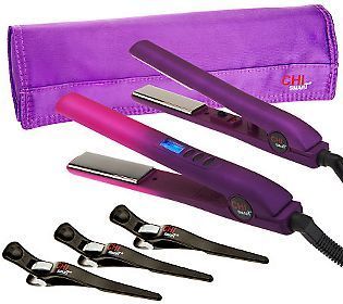 CHI Smart Ombre Volumizing Styling Iron and Travel Iron w/ Accessories