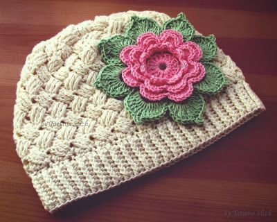 Crochet basket weave hat LCH with diagram and picture instructions