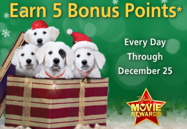 DISNEY MOVIE REWARDS $$ FREE Points Daily Until 12/25: Earn 5 Points Today (12/5