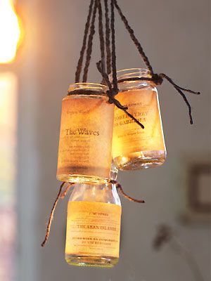DIY : Nautical Lanterns..  Hang in groups over a dining table for a glowing cent