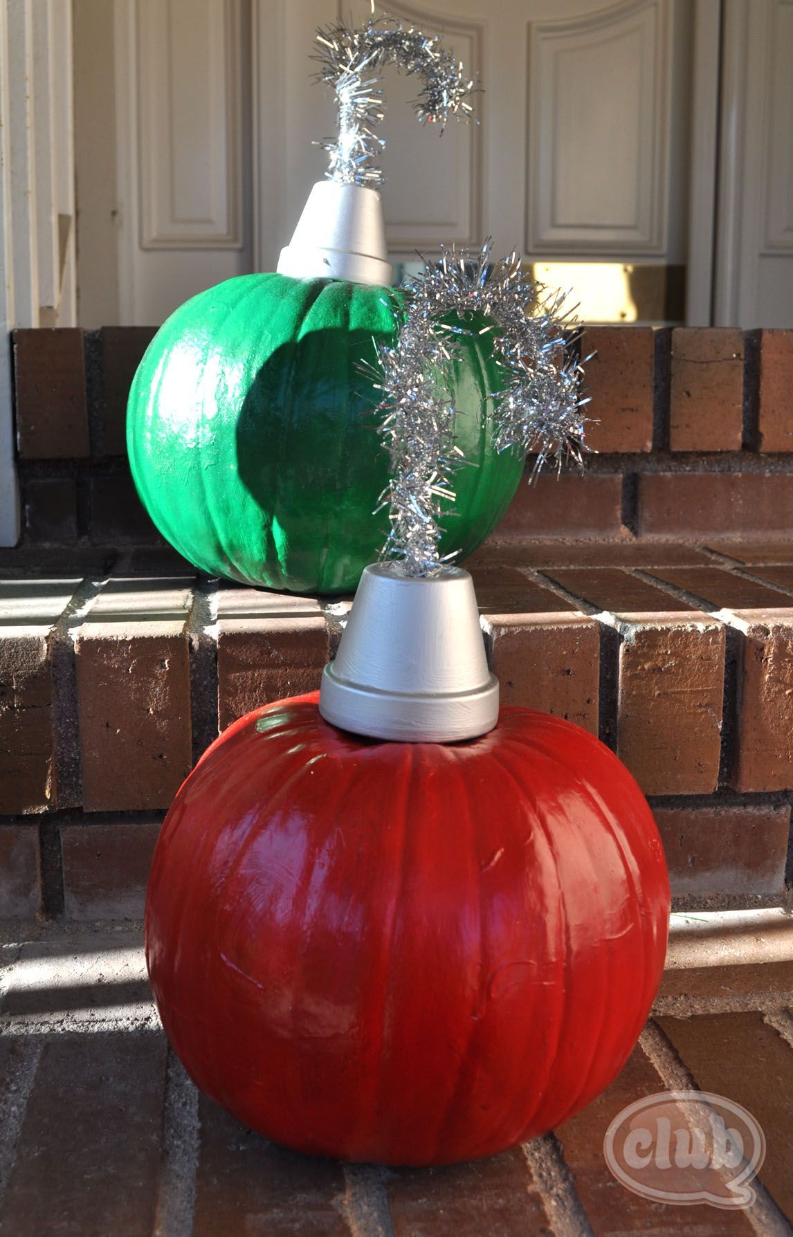 Dont throw out your pumpkins… save them for Christmas and make ornaments out o