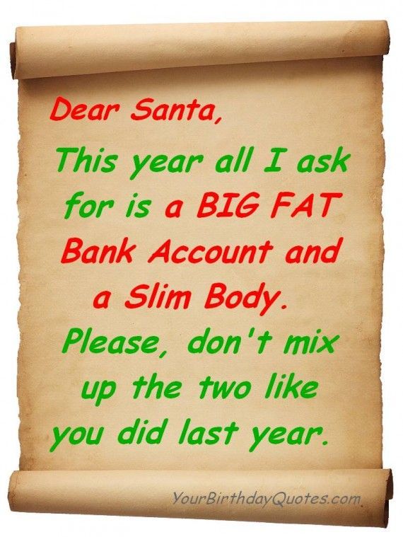 Funny Christmas List For Santa