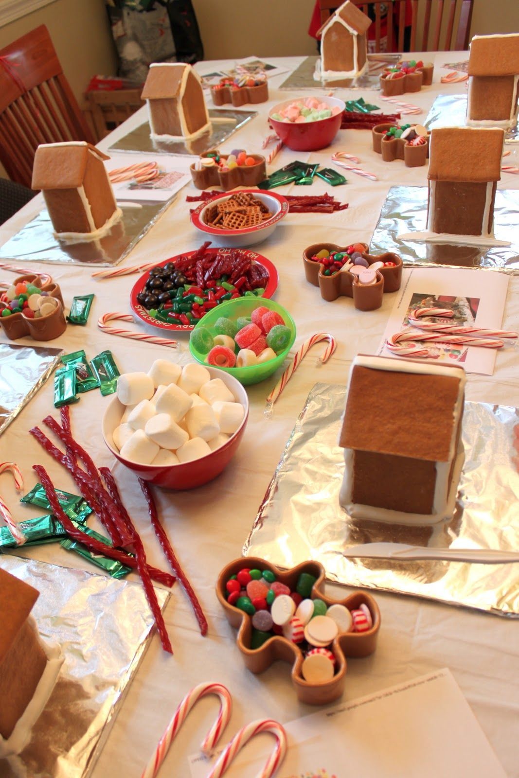 Gingerbread house decorating party.