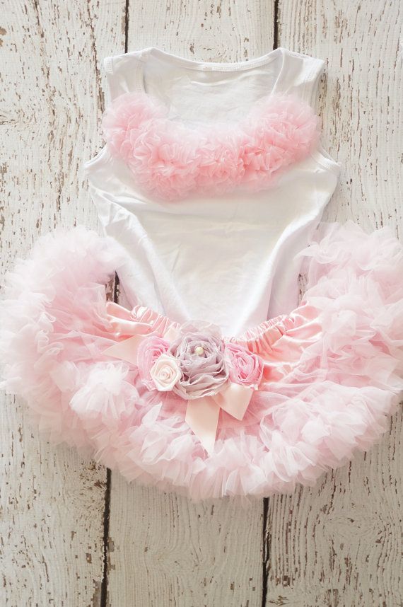 Girls first birthday Outfit – Pink Skirt –  Embellished pink pettiskirt – petti