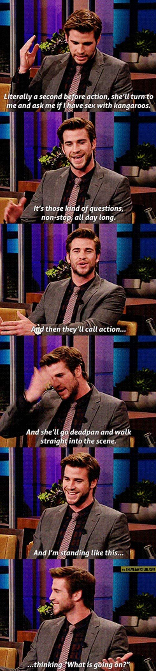 Liam Hemsworth on working with Jennifer Lawrence…