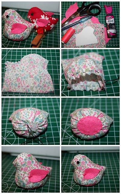 little bird tutorial! This would be great for a pin cushion!
