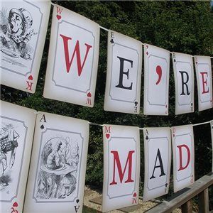 Mad Hatters Tea Party, Were all Mad Here Bunting Large