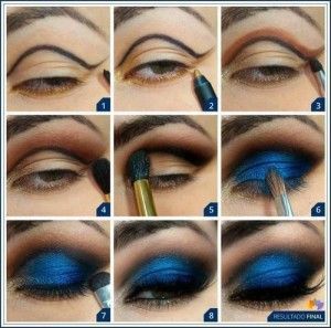 Make up – blue smokey eye