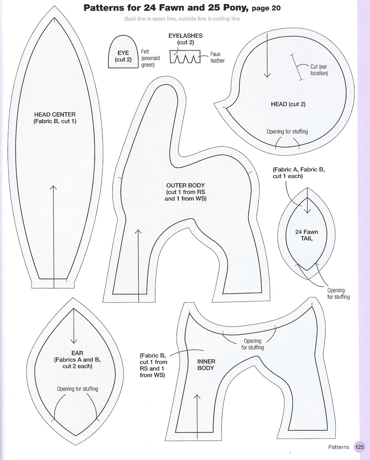 My Little Pony Patterns for Fan Art Diy Projects, My Little Pony Sewing Template