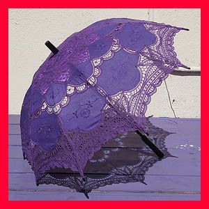 New GOTHIC LOLITA VICTORIAN Purple Lace 30″ PARASOL $31.30